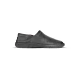 Side Profile View | Men's Backless Black Leather Slip-On Shoes - Side Profile