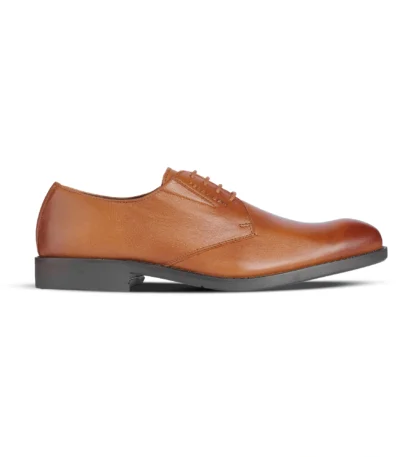 Side Profile View | Men's Classic Tan Leather Office Shoes - Side Profile